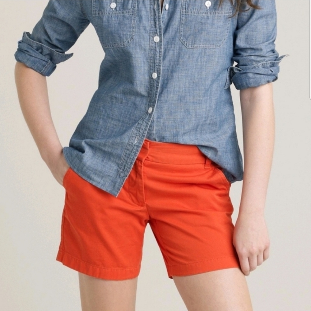 J. Crew Chili Red Chino Shorts Sz 2